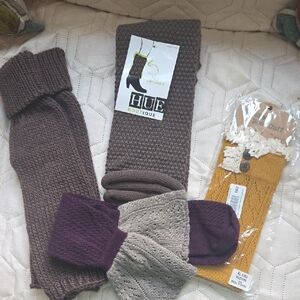Bundle of 4 Pairs of Leg Warmers/Knit Boot Cuffs - 2 NWT, 2 Gently Preowned